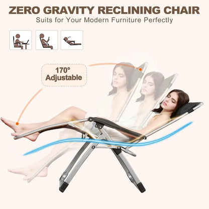 Comfy Folding Recliner Chair - Bedroom & Living Room, Patio Lounge Chair with Removable Cushion for Indoor Outdoor