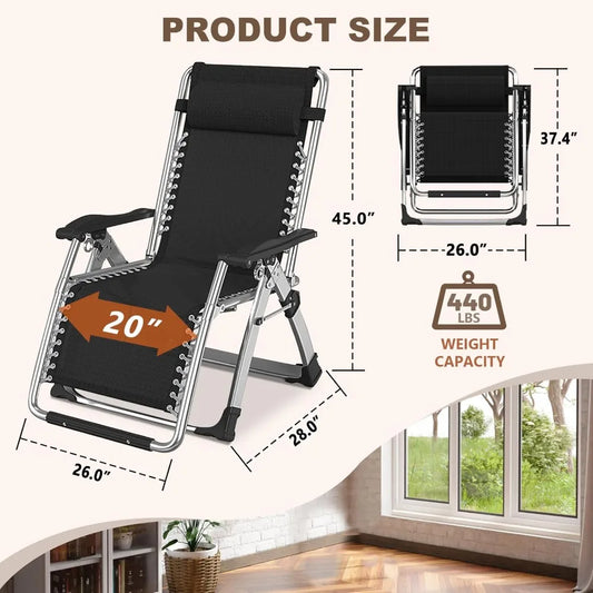 Comfy Folding Recliner Chair - Bedroom & Living Room, Patio Lounge Chair with Removable Cushion for Indoor Outdoor